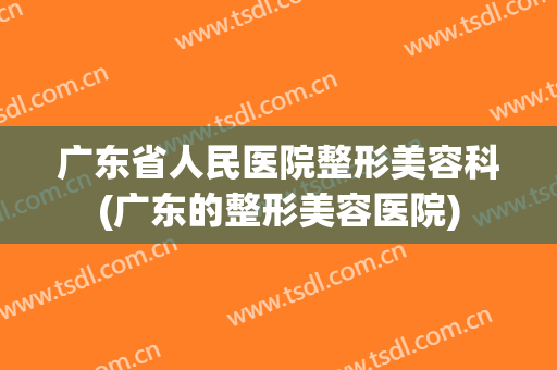 广东省人民医院整形美容科(广东的整形美容医院)