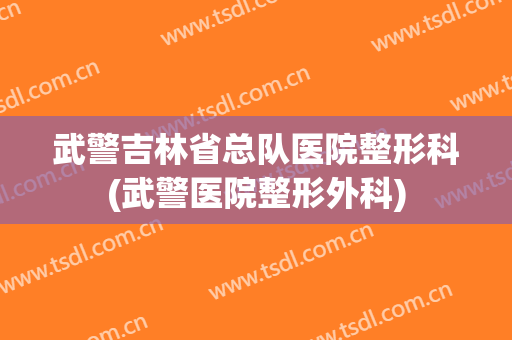 武警吉林省总队医院整形科(武警医院整形外科)