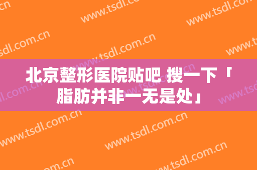 北京整形医院贴吧 搜一下「脂肪并非一无是处」