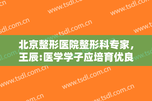 北京整形医院整形科专家，王辰:医学学子应培育优良人格、学格、体格！