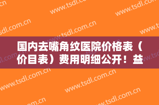 国内去嘴角纹医院价格表（价目表）费用明细公开！益阳皇家国际医美整形夺冠，附全新价格清单
