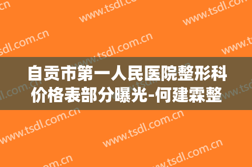 自贡市第一人民医院整形科价格表部分曝光-何建霖整形医生(自贡一医院美容科)