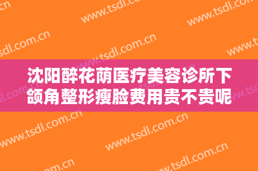 沈阳醉花荫医疗美容诊所下颌角整形瘦脸费用贵不贵呢