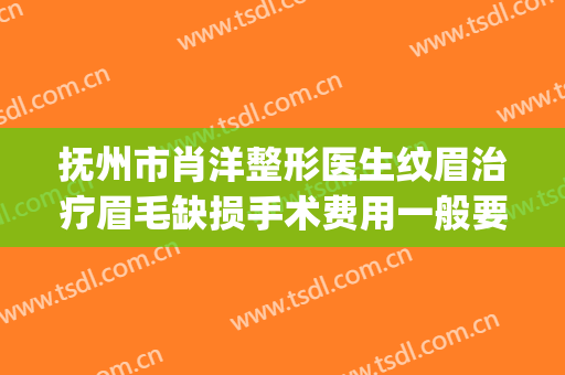 抚州市肖洋整形医生纹眉治疗眉毛缺损手术费用一般要多少钱(江西纹眉)