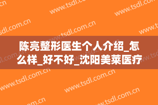 陈亮整形医生个人介绍_怎么样_好不好_沈阳美莱医疗美容医院