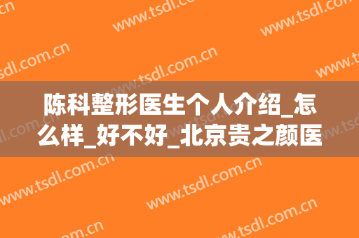 陈科整形医生个人介绍_怎么样_好不好_北京贵之颜医疗美容诊所(陈整形外科医院)