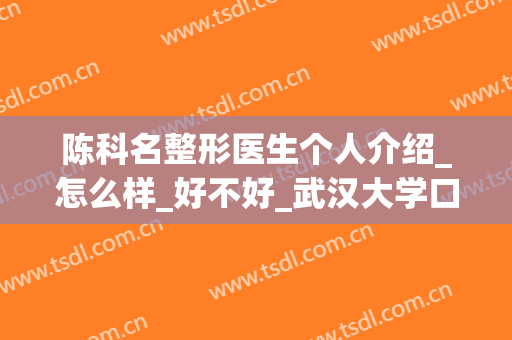 陈科名整形医生个人介绍_怎么样_好不好_武汉大学口腔医院(陈科医疗整形)