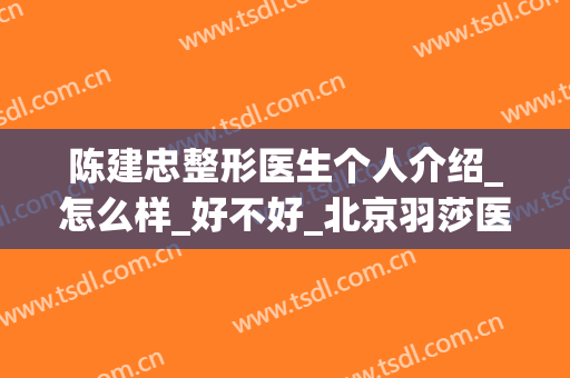 陈建忠整形医生个人介绍_怎么样_好不好_北京羽莎医疗美容