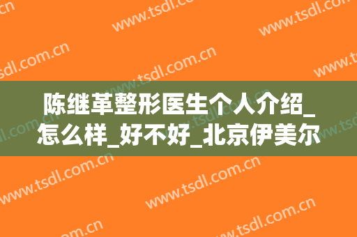 陈继革整形医生个人介绍_怎么样_好不好_北京伊美尔医疗美容医院