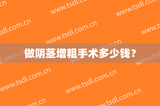做阴茎增粗手术多少钱？
