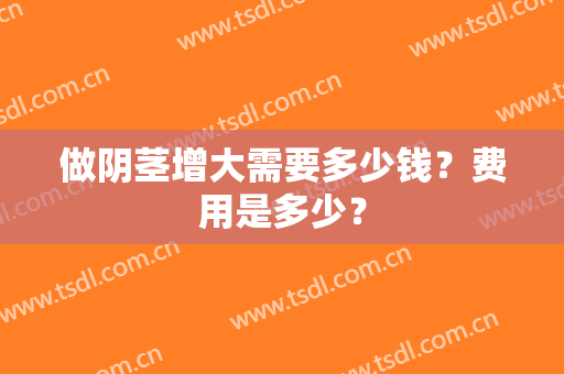 做阴茎增大需要多少钱？费用是多少？