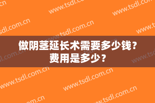 做阴茎延长术需要多少钱？费用是多少？