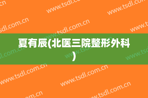 夏有辰(北医三院整形外科)