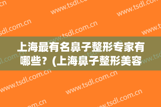 上海最有名鼻子整形专家有哪些？(上海鼻子整形美容)