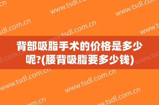 背部吸脂手术的价格是多少呢?(腰背吸脂要多少钱)
