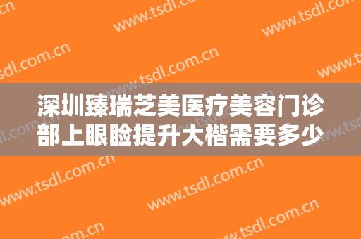 深圳臻瑞芝美医疗美容门诊部上眼睑提升大楷需要多少钱?好不好?