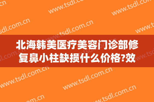 北海韩美医疗美容门诊部修复鼻小柱缺损什么价格?效果怎么样?(北海韩美整形医院地址)