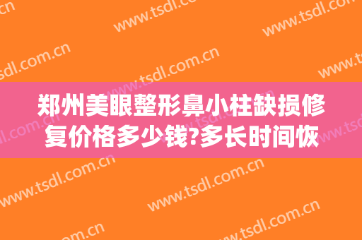 郑州美眼整形鼻小柱缺损修复价格多少钱?多长时间恢复?(郑州眼鼻修复基地案例图片)