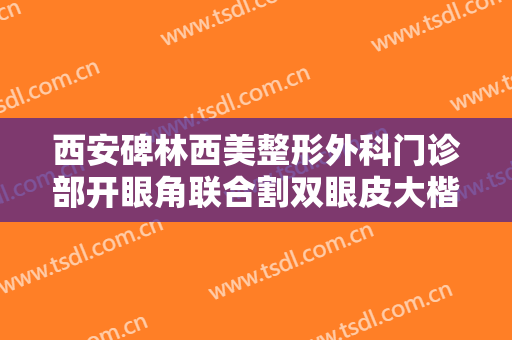 西安碑林西美整形外科门诊部开眼角联合割双眼皮大楷需要多少钱?靠谱吗?