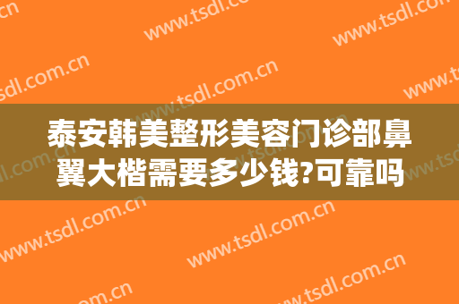 泰安韩美整形美容门诊部鼻翼大楷需要多少钱?可靠吗?(整形鼻部一般多少钱)