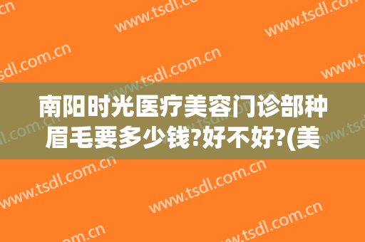 南阳时光医疗美容门诊部种眉毛要多少钱?好不好?(美容医院做眉毛多少钱)