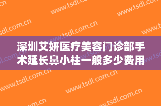 深圳艾妍医疗美容门诊部手术延长鼻小柱一般多少费用?怎么样?(深圳艾妍医疗美容门诊部正规吗)