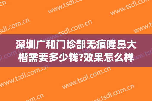 深圳广和门诊部无痕隆鼻大楷需要多少钱?效果怎么样?(深圳广和整形正规吗)
