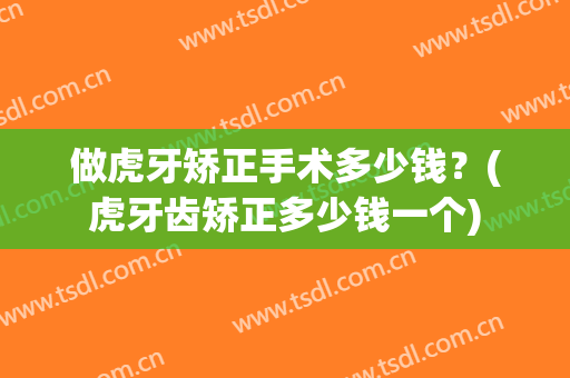 做虎牙矫正手术多少钱？(虎牙齿矫正多少钱一个)