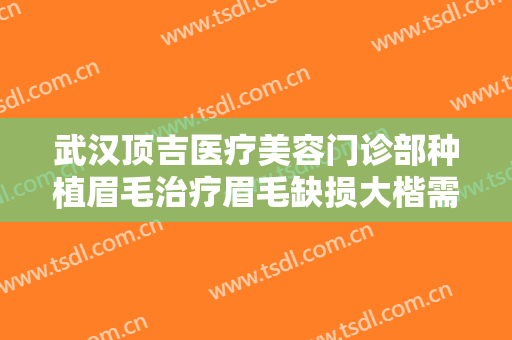 武汉顶吉医疗美容门诊部种植眉毛治疗眉毛缺损大楷需要多少钱?靠谱吗?
