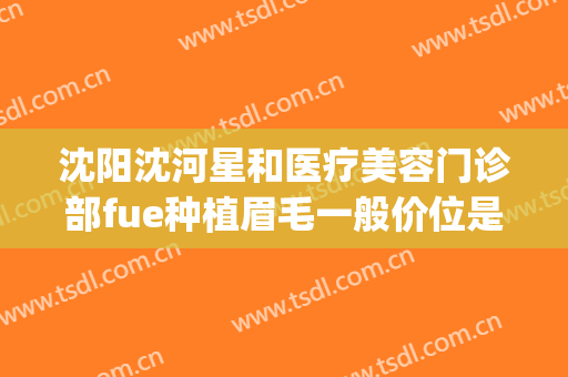 沈阳沈河星和医疗美容门诊部fue种植眉毛一般价位是多少钱?怎么样?(沈阳植眉的医院)