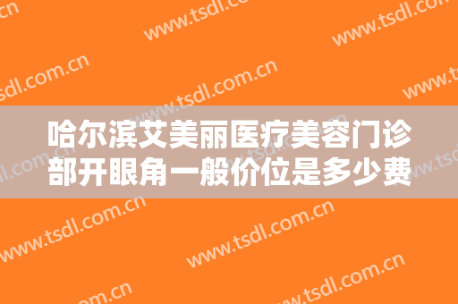 哈尔滨艾美丽医疗美容门诊部开眼角一般价位是多少费用?效果怎么样?