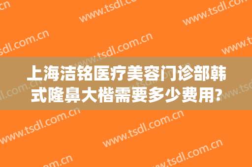 上海洁铭医疗美容门诊部韩式隆鼻大楷需要多少费用?怎么样?(上海铭洁美容医院)