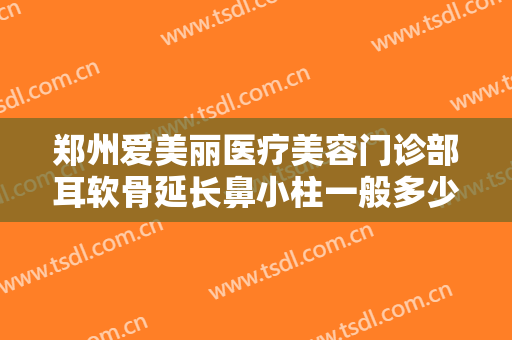 郑州爱美丽医疗美容门诊部耳软骨延长鼻小柱一般多少钱?可靠吗?