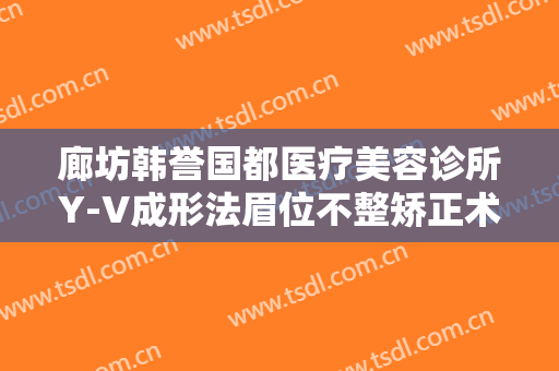 廊坊韩誉国都医疗美容诊所Y-V成形法眉位不整矫正术一般价位是多少费用?怎么样?