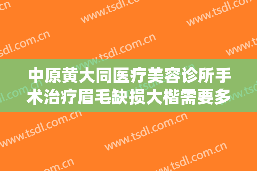 中原黄大同医疗美容诊所手术治疗眉毛缺损大楷需要多少费用?效果怎么样?