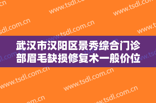 武汉市汉阳区景秀综合门诊部眉毛缺损修复术一般价位是多少费用?贵不贵?