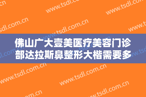 佛山广大壹美医疗美容门诊部达拉斯鼻整形大楷需要多少钱?效果怎么样?