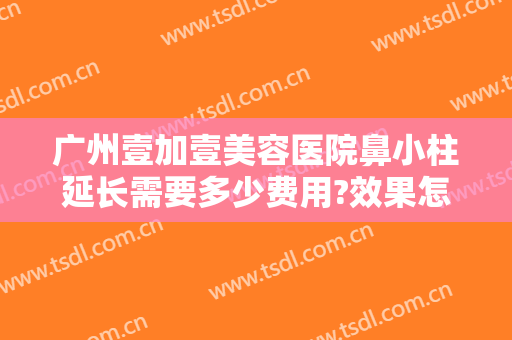 广州壹加壹美容医院鼻小柱延长需要多少费用?效果怎么样?
