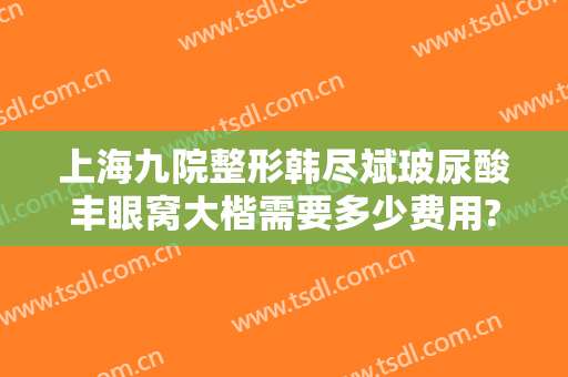 上海九院整形韩尽斌玻尿酸丰眼窝大楷需要多少费用?贵不贵?