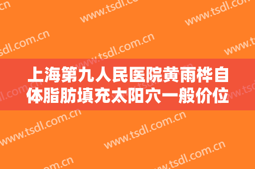 上海第九人民医院黄雨桦自体脂肪填充太阳穴一般价位是多少钱?贵不贵?