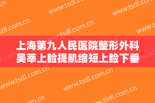 上海第九人民医院整形外科吴莘上睑提肌缩短上睑下垂矫正术需要多少费用?靠谱吗?