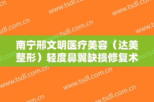 南宁邢文明医疗美容（达美整形）轻度鼻翼缺损修复术需要多少费用?怎么样?