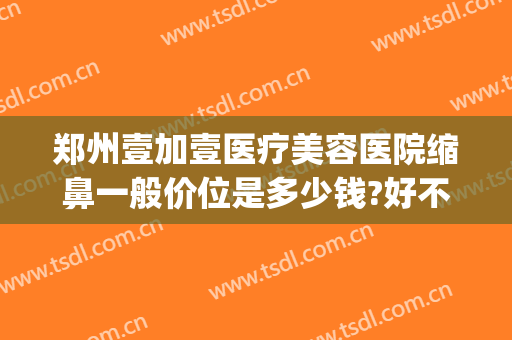 郑州壹加壹医疗美容医院缩鼻一般价位是多少钱?好不好?(壹美整形做鼻子多少钱)