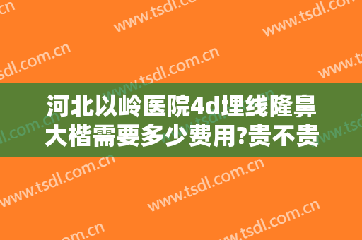 河北以岭医院4d埋线隆鼻大楷需要多少费用?贵不贵?