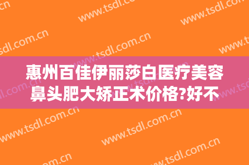 惠州百佳伊丽莎白医疗美容鼻头肥大矫正术价格?好不好?(惠州伊丽莎白整形医院怎么样)