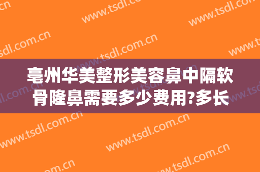 亳州华美整形美容鼻中隔软骨隆鼻需要多少费用?多长时间恢复?(现在微整形整一个鼻子多少钱)