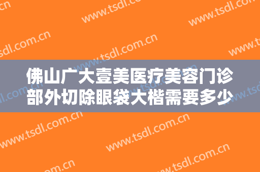 佛山广大壹美医疗美容门诊部外切除眼袋大楷需要多少钱?效果怎么样?