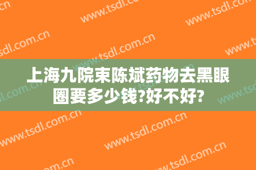 上海九院束陈斌药物去黑眼圈要多少钱?好不好?