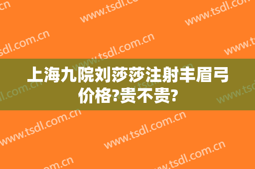 上海九院刘莎莎注射丰眉弓价格?贵不贵?