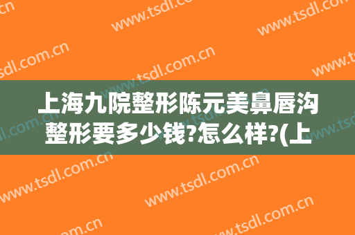 上海九院整形陈元美鼻唇沟整形要多少钱?怎么样?(上海整容医院九院整容多少钱)